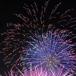 猪名川の夜空を彩った花火＝川西市加茂６（撮影・浮田志保）