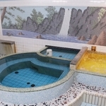 浴室をタイル絵が彩る＝尼崎市杭瀬本町１、第一敷島湯