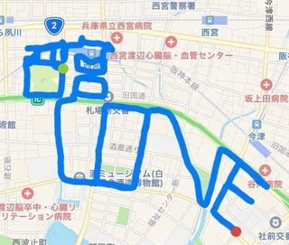 ２０１６年２月に初めて描いた作品「西宮ＬＯＶＥ」（志水直樹さん提供）