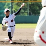 ６回を投げきった川西少年野球クラブの原悠葵投手＝甲子園浜野球場