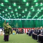 竣工式が行われた室内練習場。甲子園の練習場の約１・５倍の面積で、天井は３メートル高い＝尼崎市杭瀬南新町３（撮影・吉田敦史）