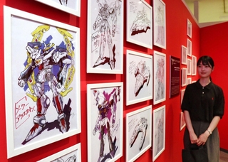 ビジョンクリエーター河森正治さんが描いた「アクエリオン」のイラスト＝宝塚市武庫川町