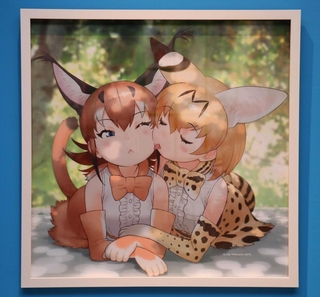 カラカル（左）とサーバルのイラスト＝宝塚市武庫川町