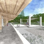 管理棟軒下のイメージ図（市提供）