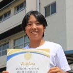 県内大会の陸上女子１００メートルで全国大会出場を決めた中山佳子さん＝猪名川町原