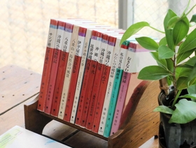 沖縄の作家などを扱う「おきなわ文庫」シリーズの古書＝神戸市東灘区岡本１
