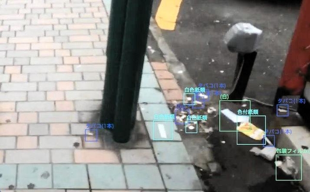 路上のゴミを自動で識別する分布調査サービス「タカノメ」の映像（ピリカ提供