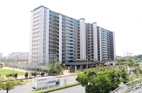 島内で唯一、六甲ライナーを基準線としない小学校区が設定されたマンション「シーフォレスト神戸ルネ六甲アイランドＣＩＴＹ」＝神戸市東灘区向洋町中９