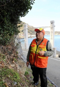 狩猟免許を取得した濱野年晃さん。「まずは島の安全を守りたい」と意気込む＝姫路氏家島町宮
