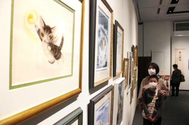 原画や描き下ろし作品などの展示＝姫路文学館