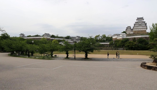 聖火リレーの会場となる姫路城の三の丸広場＝姫路市本町（撮影・地道優樹）