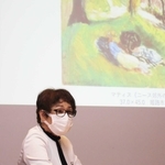 アンリ・マチスの作品について解説する京都橘大学の大久保恭子教授＝姫路市立美術館