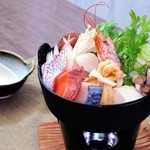 天ぷら海鮮神福の「ぜいたくひとり鍋海鮮豆乳鍋」（姫路農業改良普及センター提供）