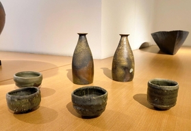 たつの市揖西町土師の土で作った酒器などの作品