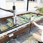 完成間近となった校内の「スマート市民農園」＝姫路工業高