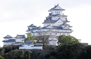 西方向から見た姫路城＝姫路市山野井町、姫路文学館から望む