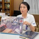 震災当日に救護活動で赴いた旧神戸赤十字病院の様子について語る駒田香苗さん＝姫路市下手野