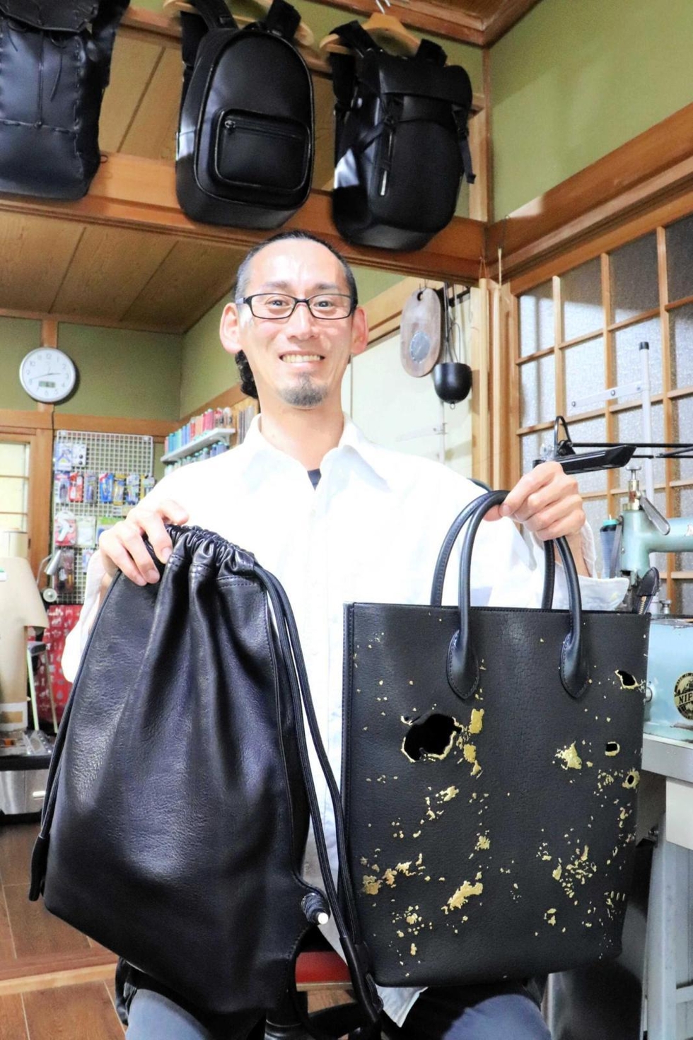 シンクビー！一点物レア本革バッグ 自慢の革バッグ2点、国内最大級コンテストで入賞 姫路の職人、ジビエ