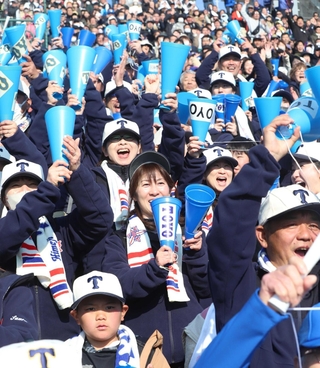 アルプス席で声援を送る保護者ら＝西宮市の甲子園球場（撮影・辰巳直之）
