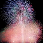 姫路の夜空を彩った花火＝姫路市飾磨区、姫路港