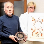 伝統の中に創意、青竜描いたパネルや文鎮など60点　漆工芸家・江藤さん親子が作品展