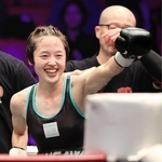 国際ボクシング連盟（ＩＢＦ）の世界女子アトム級王座決定戦でベルト獲得に挑んだ鵜川菜央さん（提供）