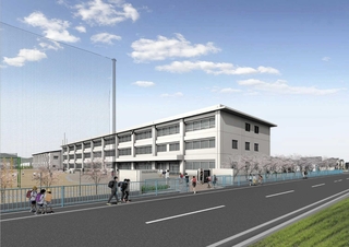 ２０２８年４月の開校を目指す（仮称）荒川南小学校のイメージ図（姫路市提供）