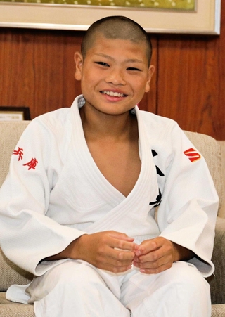 柔道の全日本少年大会に出場する小野渓詩朗選手＝姫路市安田４、姫路市役所
