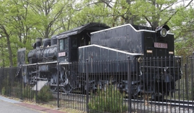 ＳＬの後方部。往事のデザインが目を引く＝加東市下滝野