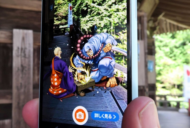 大ヒットコミック「ケンガンアシュラ」などで作画を担当しただろめおんさんは力感ある弁慶を描いた＝加東市平木