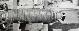 １９４５年７月２４日、下滝野に投下されたとみられる米軍の「２６０ポンド破砕爆弾」（アメリカ海軍艦載機の日本空襲・工藤洋三著より引用）