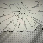 ＶＴ信管が付いた破砕爆弾の効果を示した図。破片が広範囲に散らばることが分かる（アメリカ海軍艦載機の日本空襲・工藤洋三著より引用）
