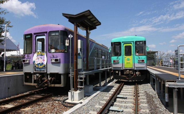 行き違い施設の整備など利用増を図っている北条鉄道＝法華口駅
