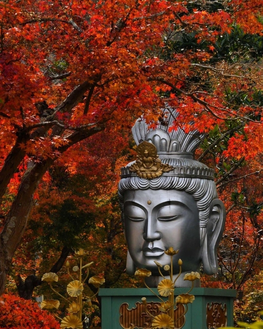 ｈａｓｓｙ＿ｈ＿ｎさんの「もみじ巨大仏」（２０２１年１１月２１日、三木市、金剛寺）