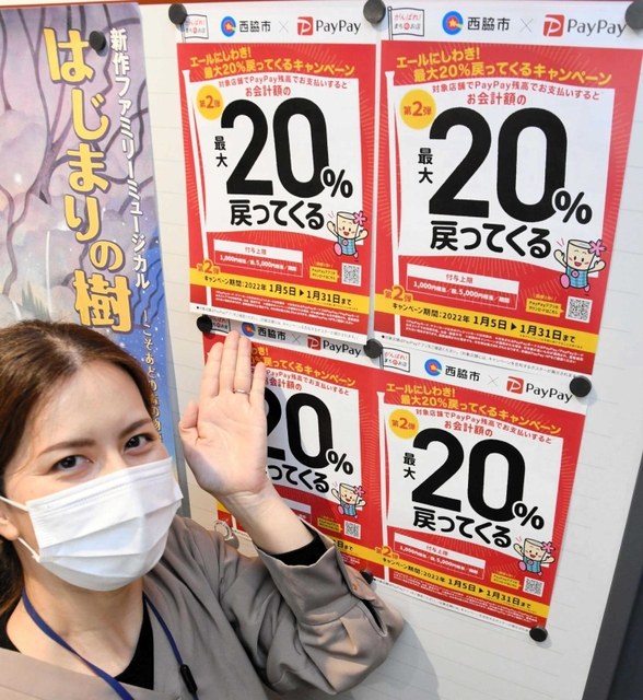 期間中、最大５千円相当のポイントが受け取れるキャンペーン＝西脇市役所