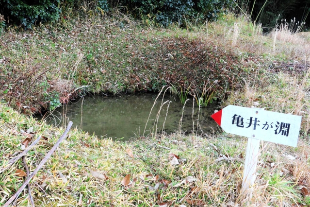 義経一行がのどを潤したという「亀井が淵」＝小野市樫山町