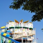 子どもに人気の大型複合遊具「ひまわりタワー」＝小野市浄谷町、ひまわりの丘公園