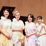 動画で演奏した４人。左から木内佳苗さん、大嶋有加里さん、平田里子さん、浜まゆみさん（提供）