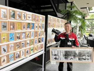 工場やその周辺を中心に７７種類の野鳥を撮影した辻本晋さん＝小野市葉多町