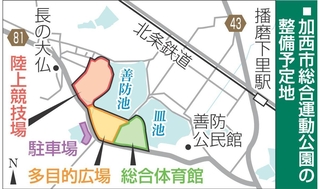 加西市総合運動公園の整備予定地
