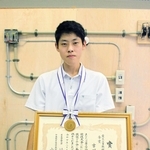 若年者ものづくり競技大会で金賞に輝いた吉川陽斗さん＝西脇工業高校