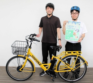 北播磨ローカル体験ライドをＰＲする担当者ら＝多可町役場