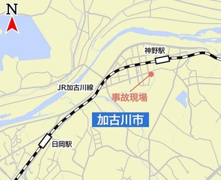 事故現場周辺の地図
