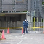 男性が倒れたとみられる現場付近＝２０日午前１１時４５分、姫路市岩端町