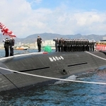 海上自衛隊に引き渡された潜水艦「おうりゅう」＝神戸市兵庫区和田崎町１