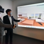 顧客が決めた仕様を３Ｄ映像で確認できるＶＲルームを備えたアイ工務店の住宅展示施設＝神戸市中央区東川崎町１、ハウジングデザインセンター神戸