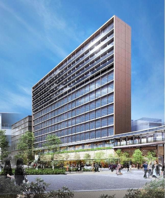 複合施設の完成予想図（阪急阪神不動産提供）