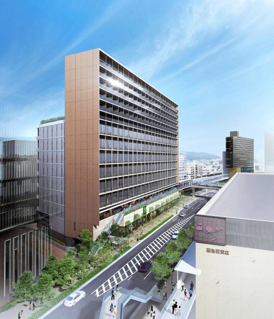 複合施設の完成予想図（阪急阪神不動産提供）