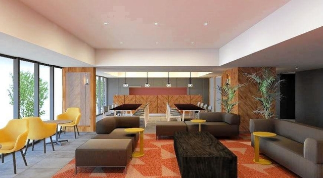 住宅部分の共用ラウンジのイメージ（阪急阪神不動産提供）