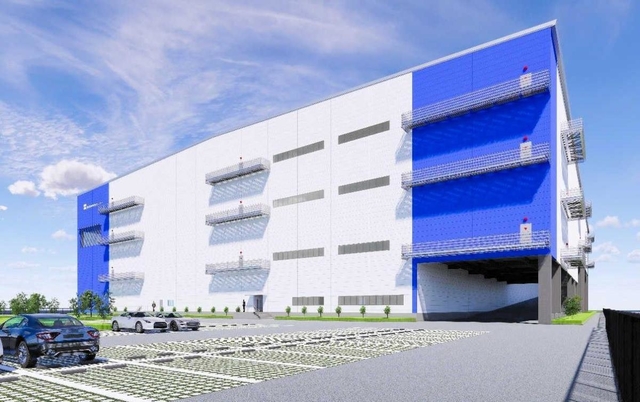 神鋼不動産が大阪府高槻市内に開設する物流施設の完成予想図（同社提供）